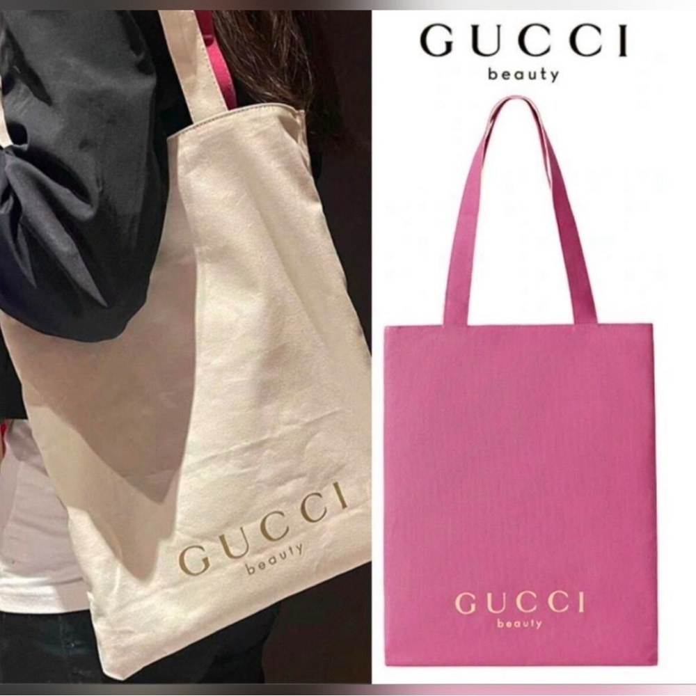 Gucci Beauty Pink and Cream Tote